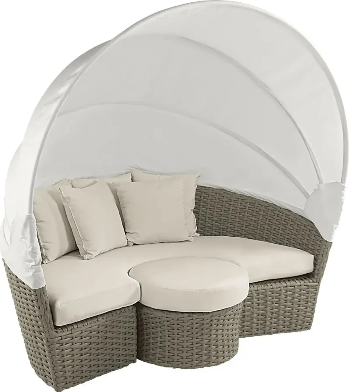 Palisades Gray Outdoor Daybed With Coconut Cushions