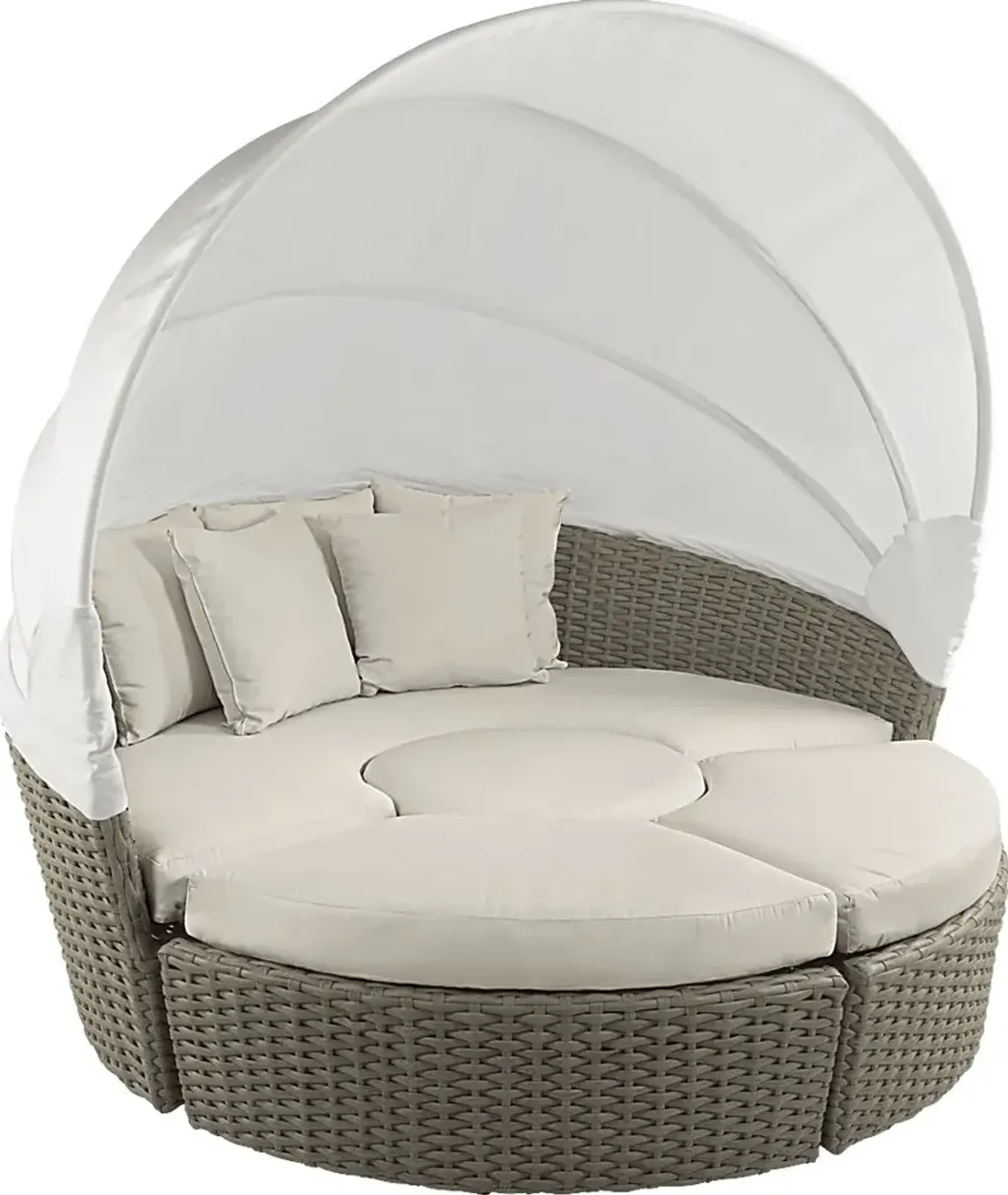 Palisades Gray Outdoor Daybed With Coconut Cushions