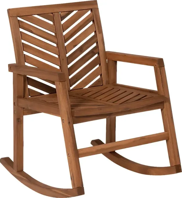 Fencerow Brown Outdoor Rocking Chair