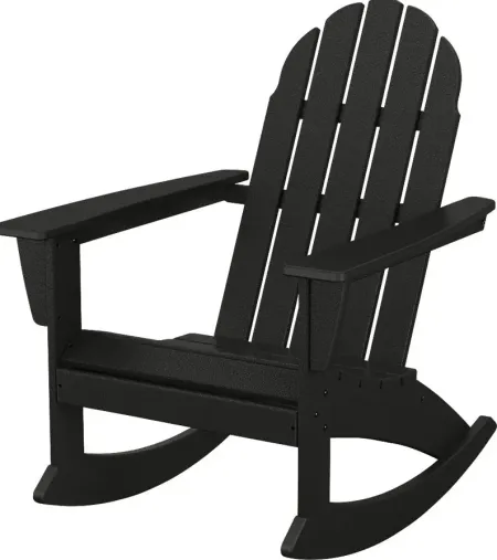 POLYWOOD Vineyard Black Outdoor Rocking Chair