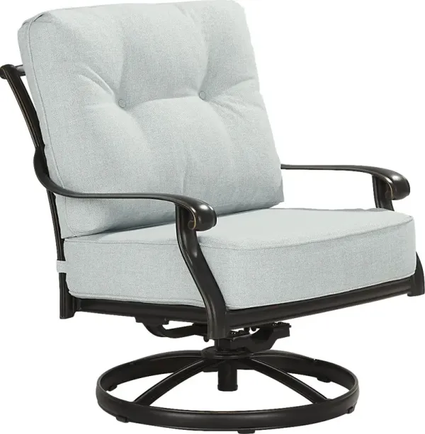 Carina Bronze Outdoor Swivel Chair with Sky Cushions