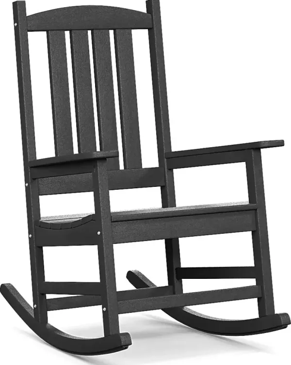 Brocky Black Outdoor Rocking Chair