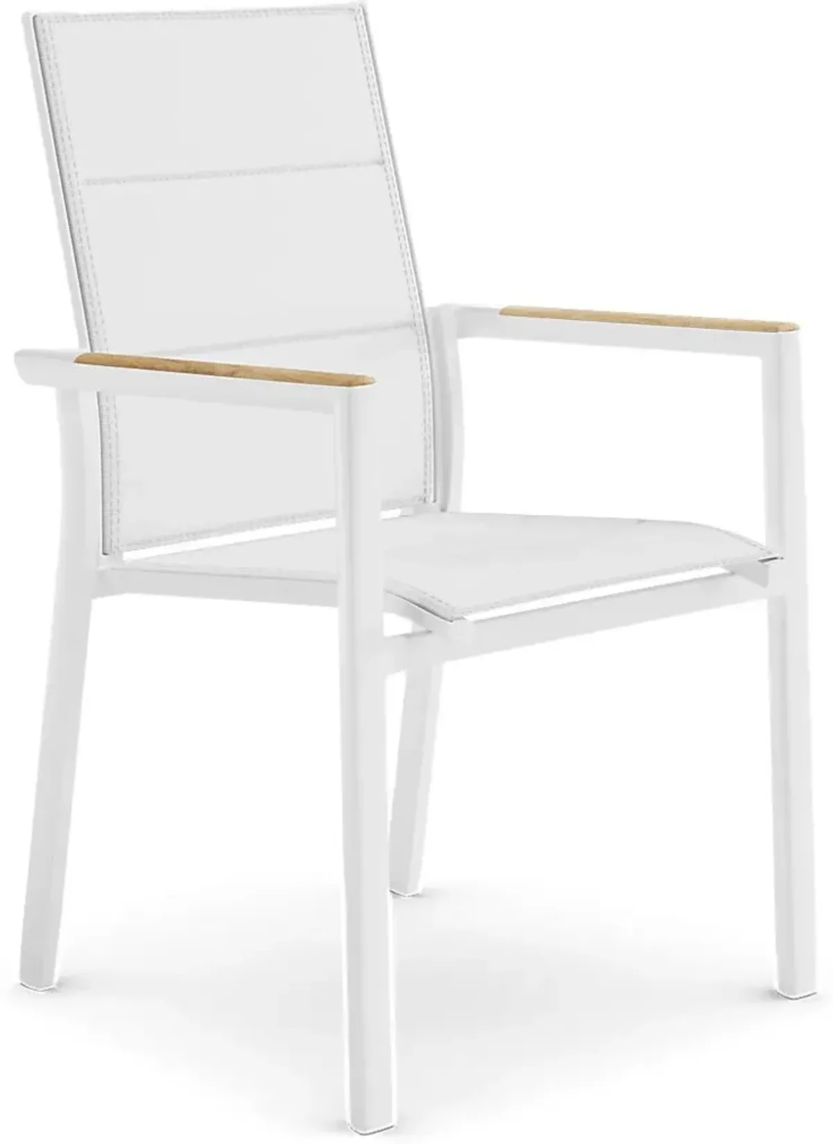 Solana White 3 Pc Outdoor Dining Set with Arm Chairs