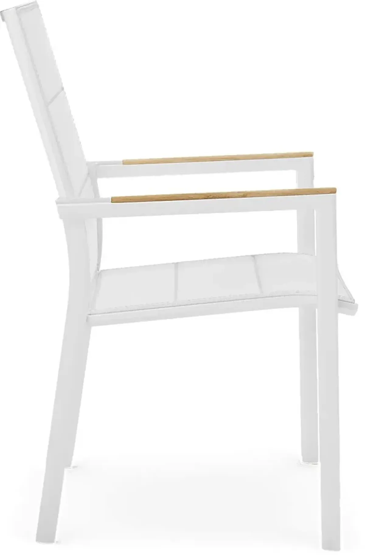 Solana White 3 Pc Outdoor Dining Set with Arm Chairs