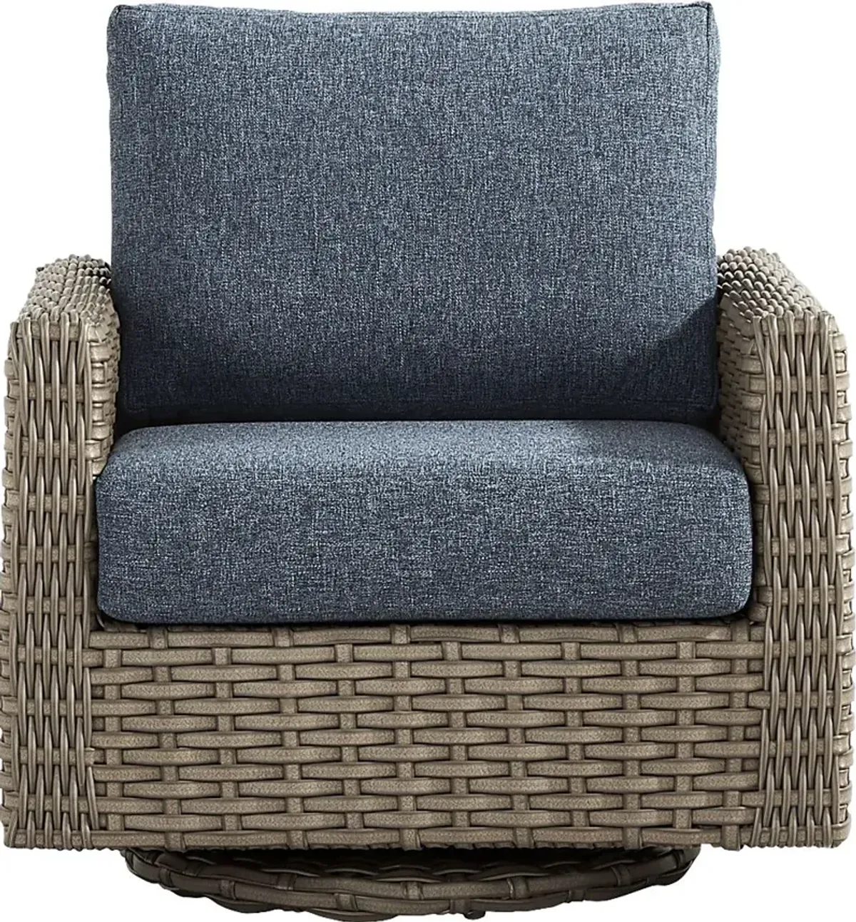 Siesta Key Driftwood Outdoor Swivel Chair with Ink Cushions
