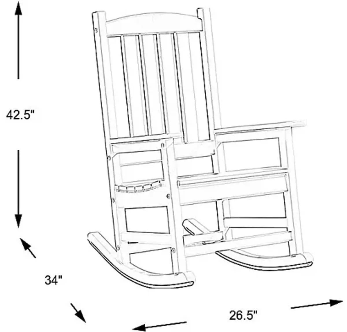 Brocky White Outdoor Rocking Chair