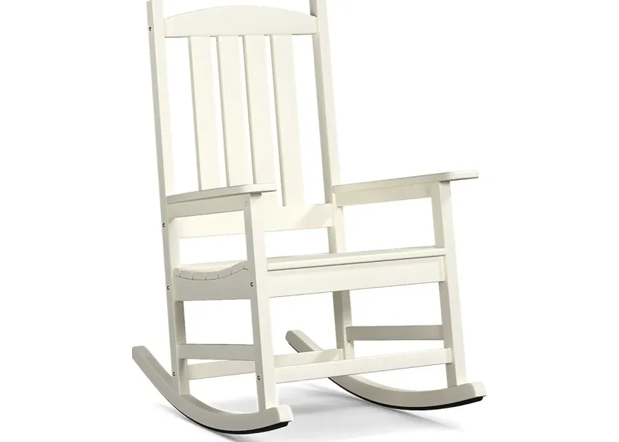 Brocky White Outdoor Rocking Chair