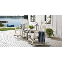 Brocky White 3 Pc Outdoor Rocking Chair Set with End Table