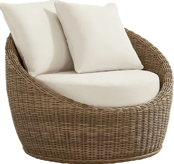 Maraluna Tan Outdoor Swivel Club Chair