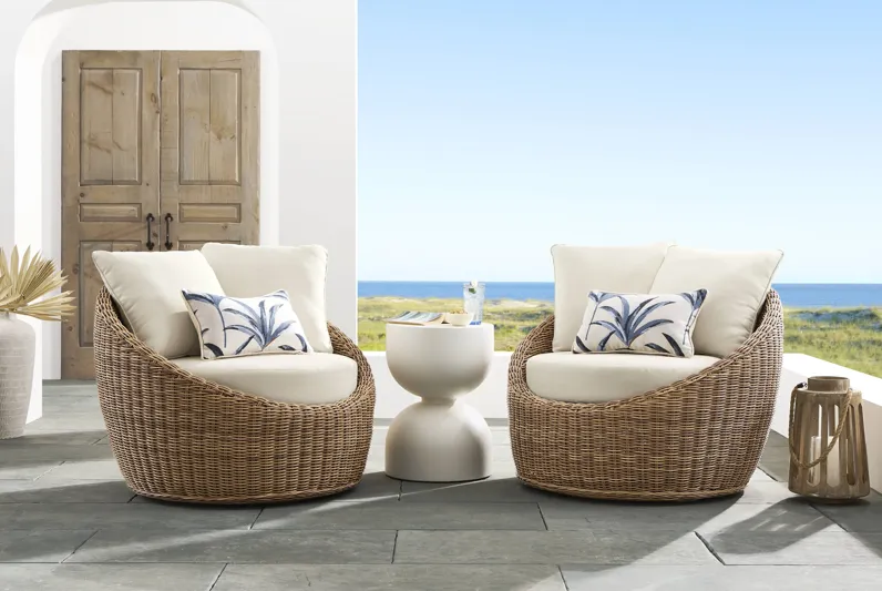 Maraluna Tan 2 Pc Outdoor Swivel Chat Set