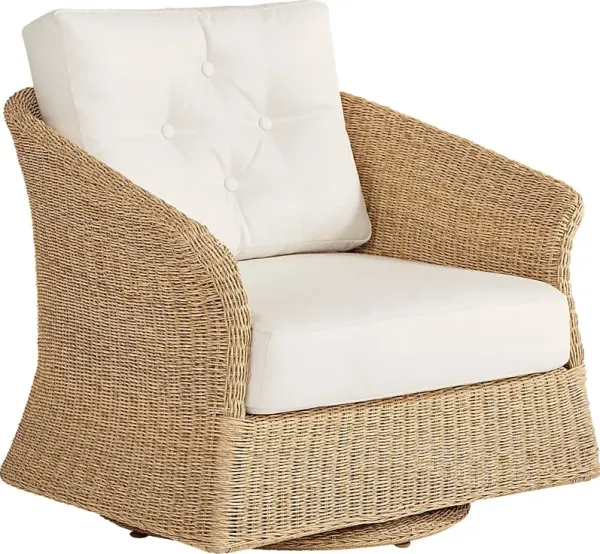 Sarina Bay Natural Outdoor Swivel Club Chair