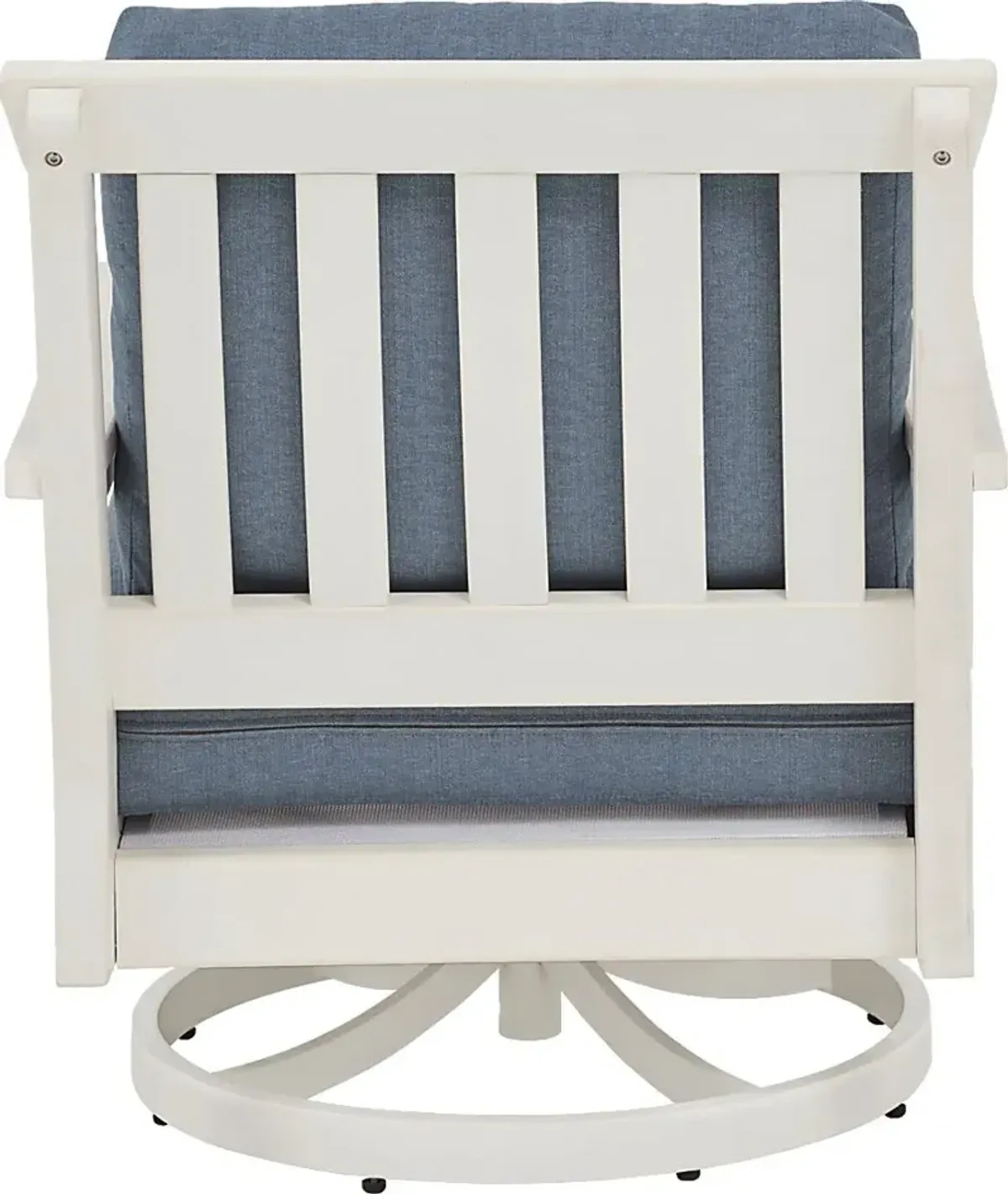 Eastlake White Outdoor Swivel Rocker Chair with Agean Cushion