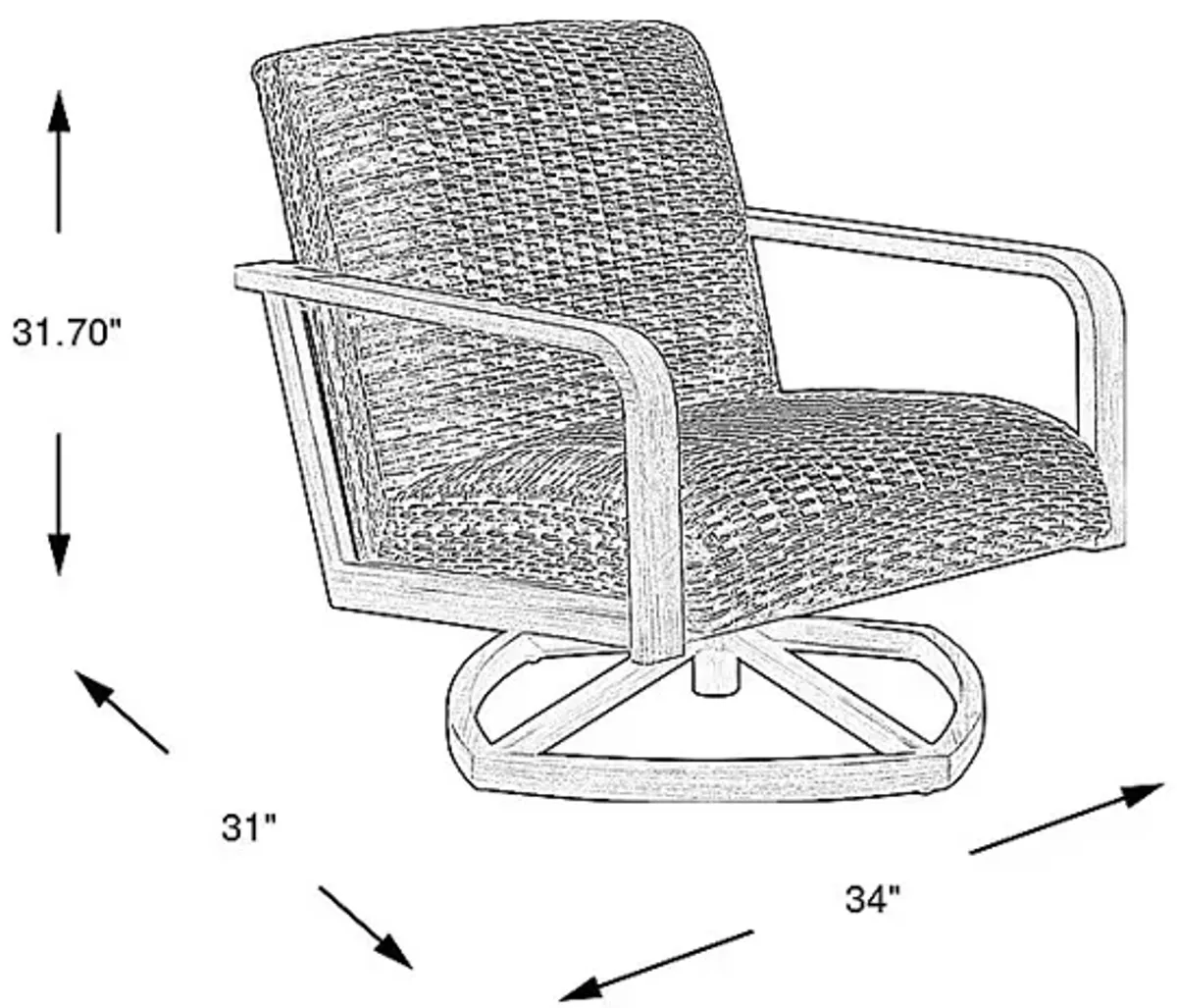 Montara Gray Outdoor Swivel Chair