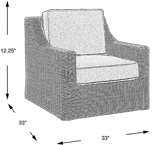 Patmos Gray Outdoor Swivel Rocker Chair with Mushroom Cushions