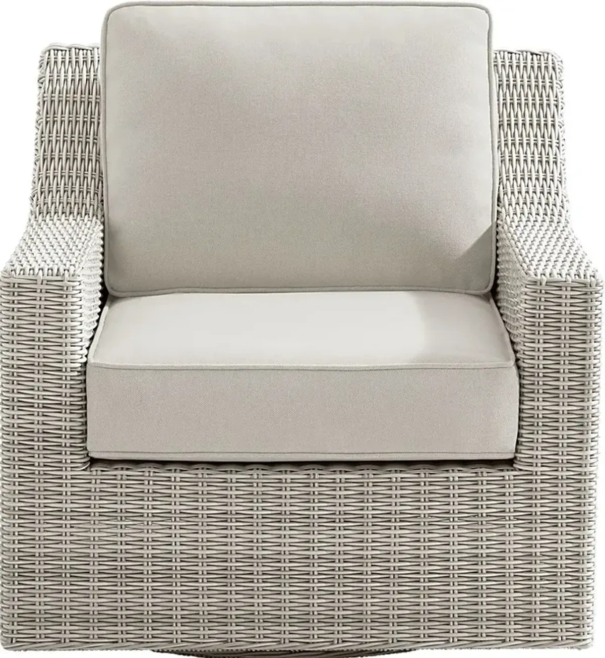 Patmos Gray Outdoor Swivel Rocker Chair with Linen Cushions