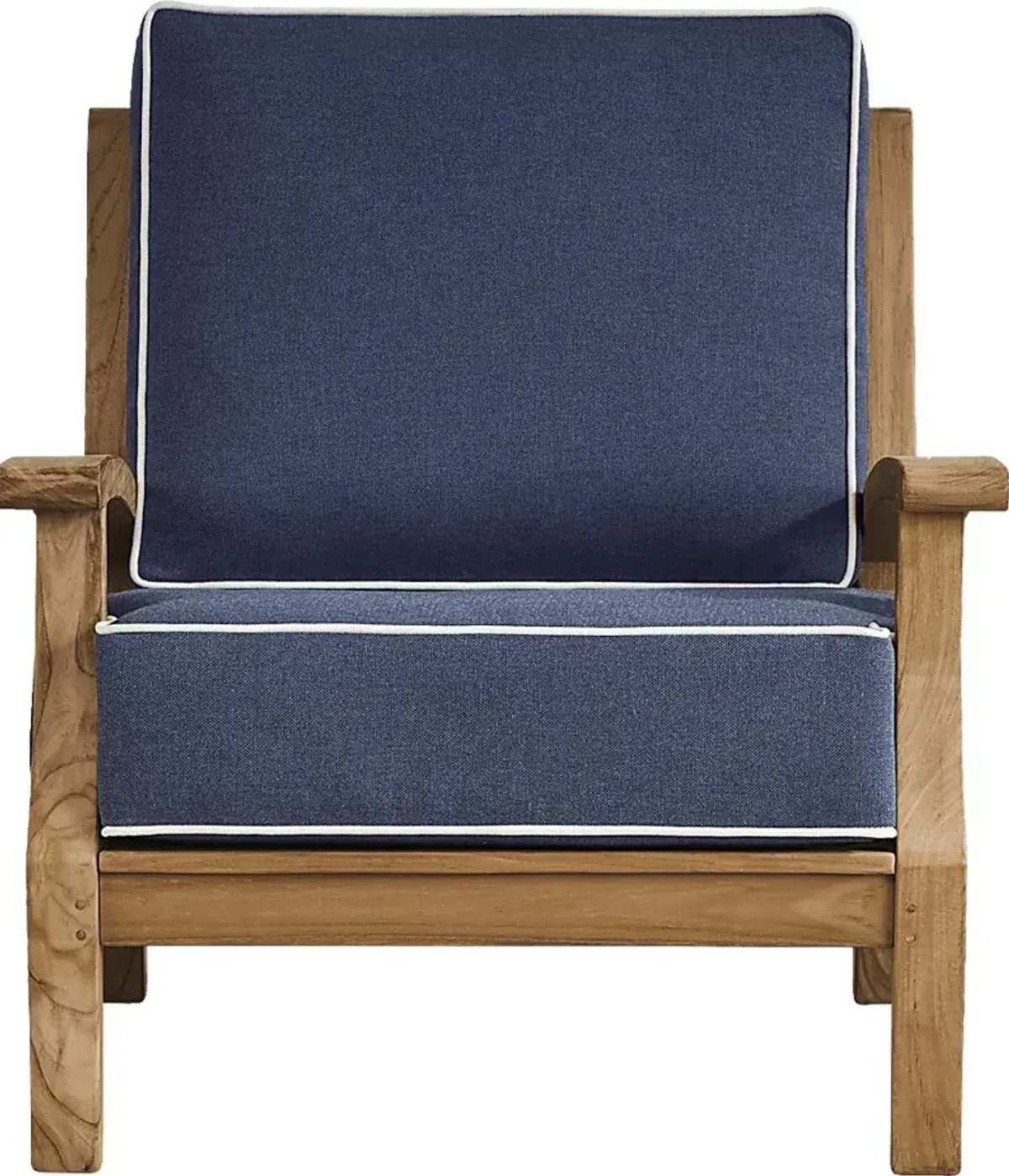 Pleasant Bay Teak 3 Pc Outdoor Seating Set with Indigo Cushions