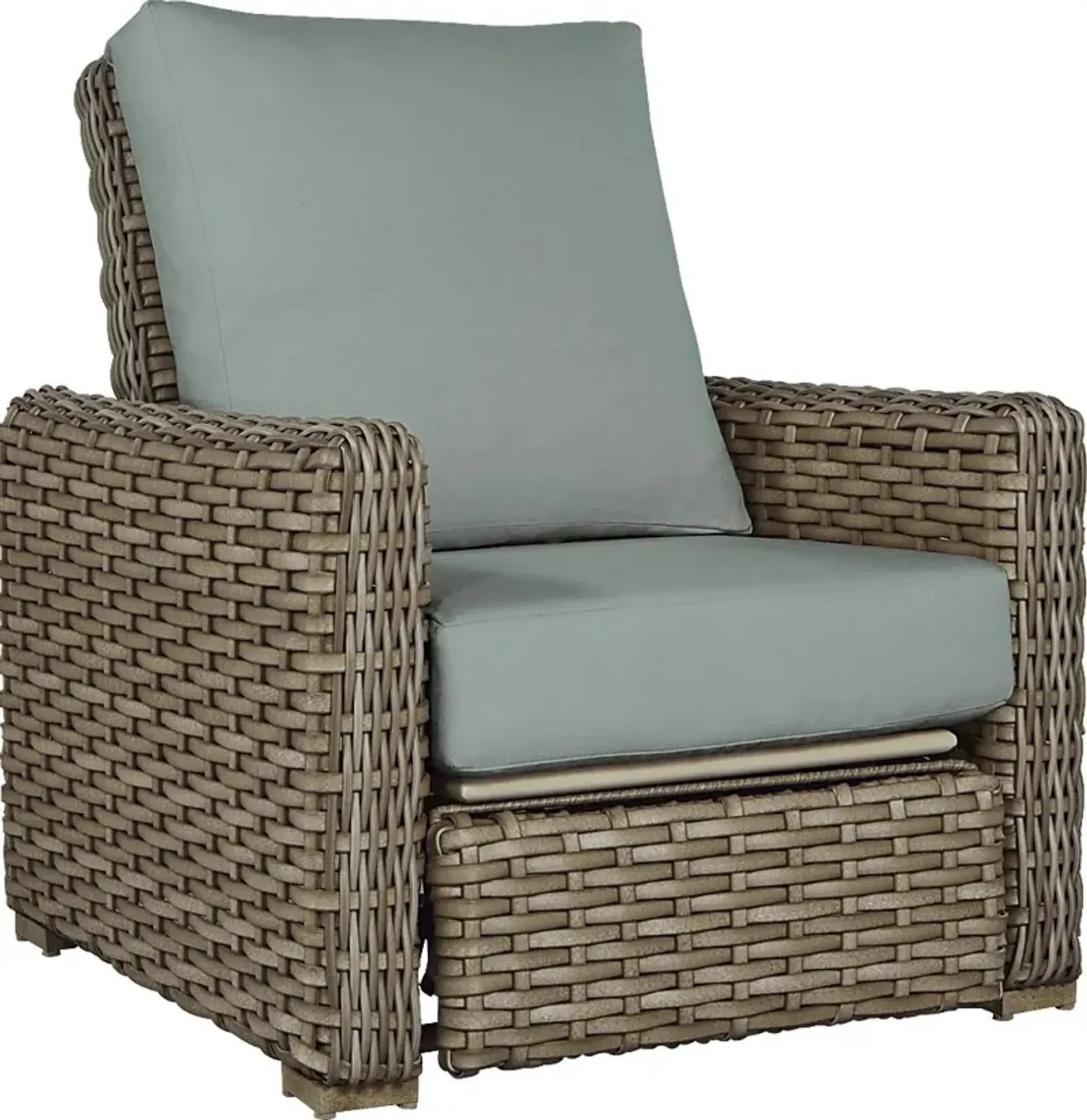 Siesta Key Driftwood Outdoor Recliner with Seafoam Cushions