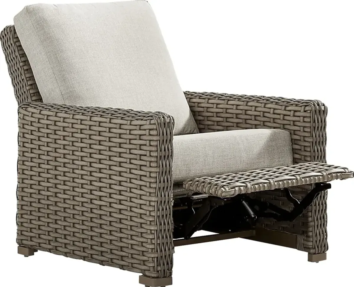 Siesta Key Driftwood Outdoor Recliner with Desert Cushions