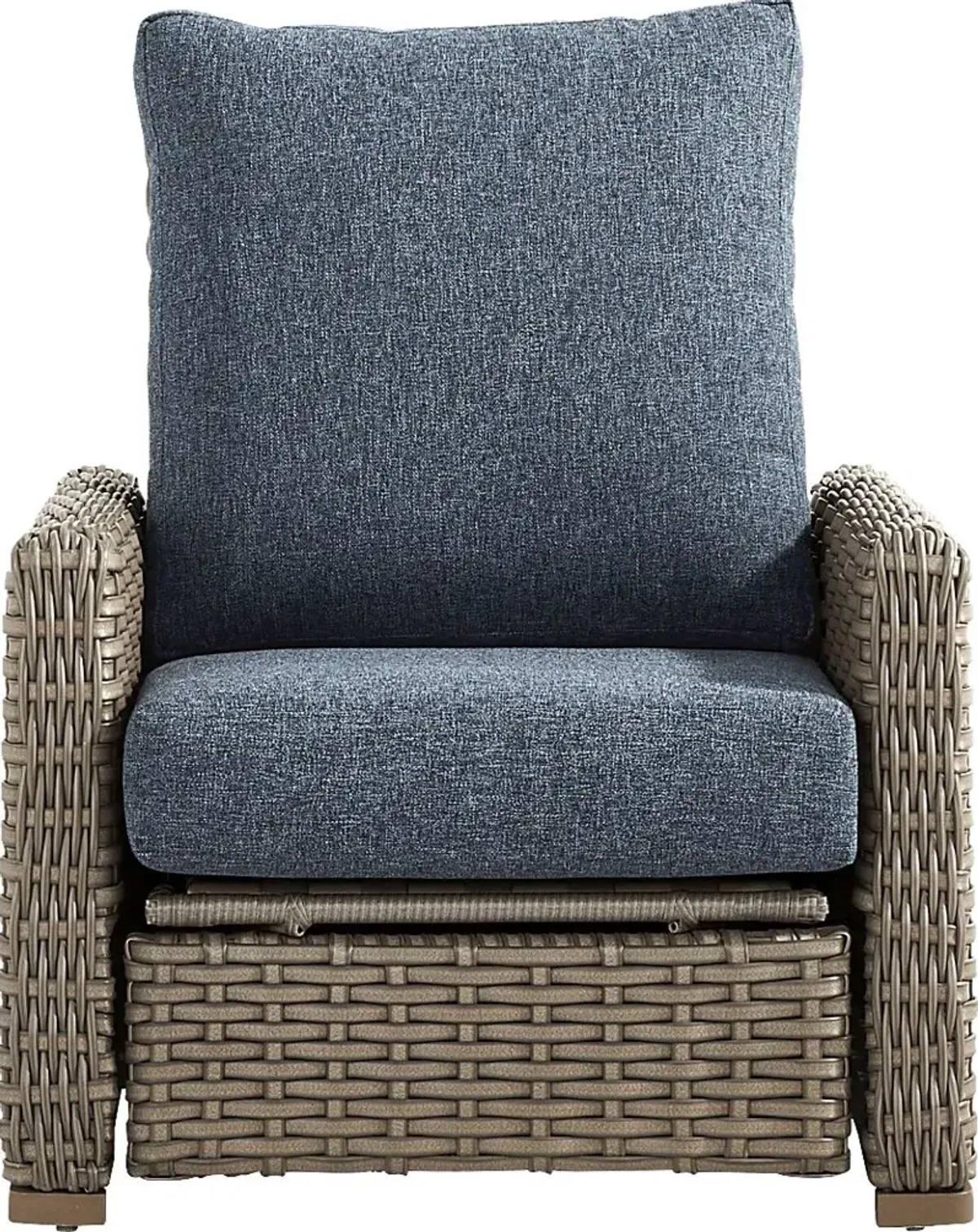 Siesta Key Driftwood Outdoor Recliner with Ink Cushions