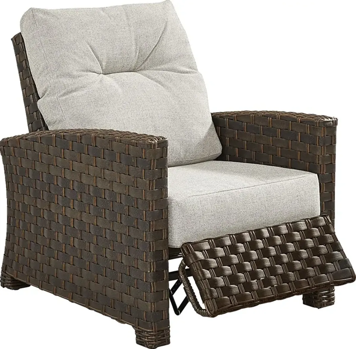 Mantra Brown Outdoor Recliner with Ash Cushions