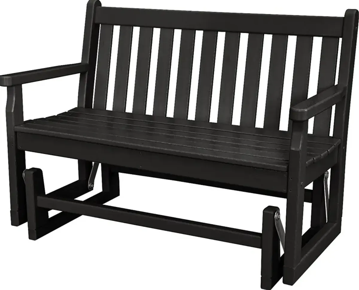 POLYWOOD Traditional Black Outdoor Glider