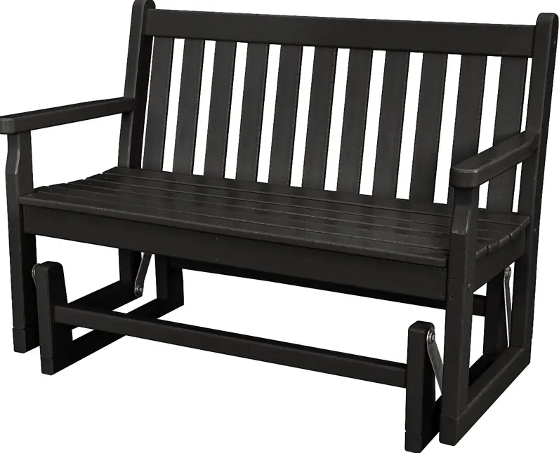 POLYWOOD Traditional Black Outdoor Glider