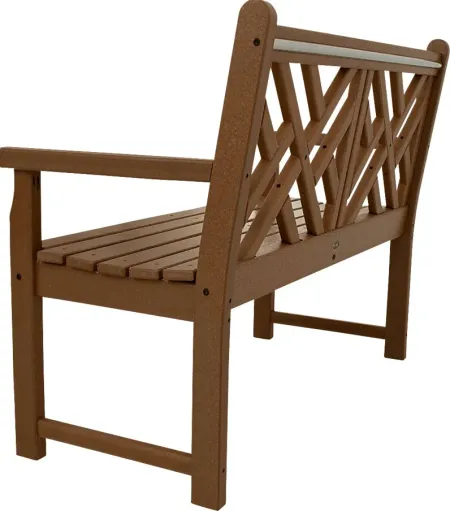 POLYWOOD Chippendale Brown Outdoor Bench