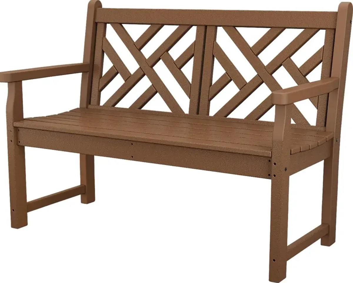 POLYWOOD Chippendale Brown Outdoor Bench