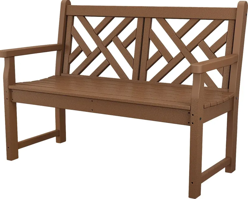 POLYWOOD Chippendale Brown Outdoor Bench