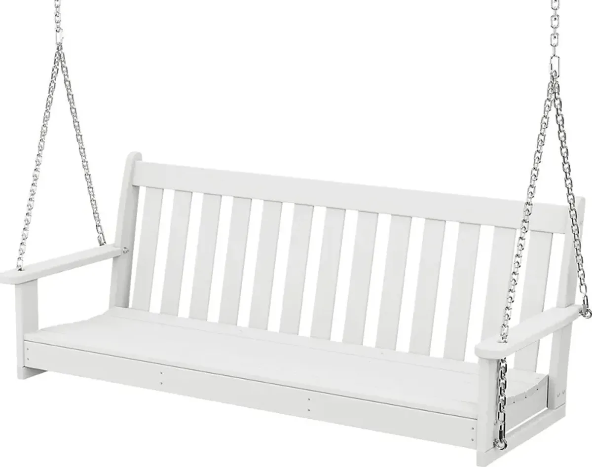 POLYWOOD Vineyard White Outdoor Swing