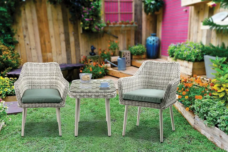 Outdoor Alayza Beige 3 Pc Seating Set