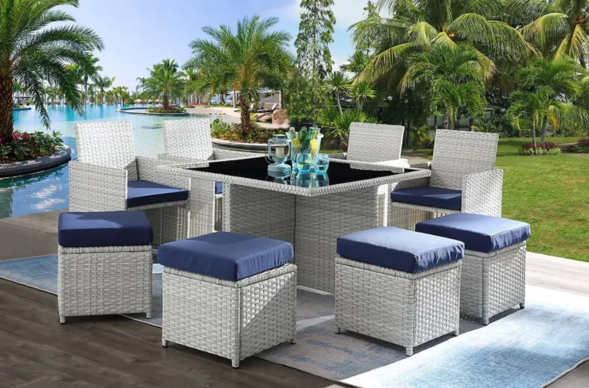 Outdoor Allyner Gray 9 Pc Dining Set