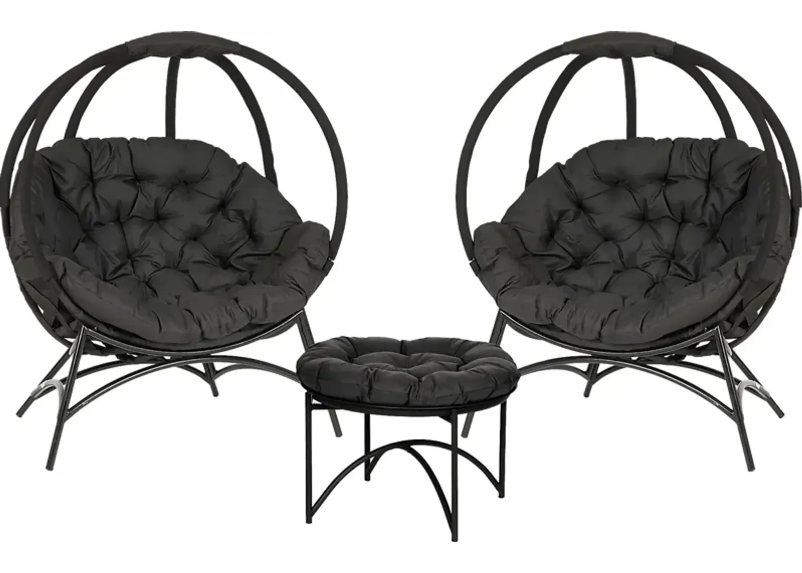 Outdoor Martim Black Conversation Set, Set of 3