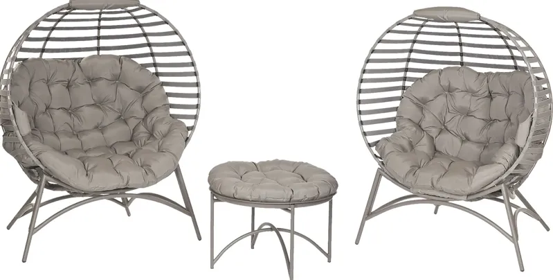 Outdoor Jannick Beige Conversation Set, Set of 3