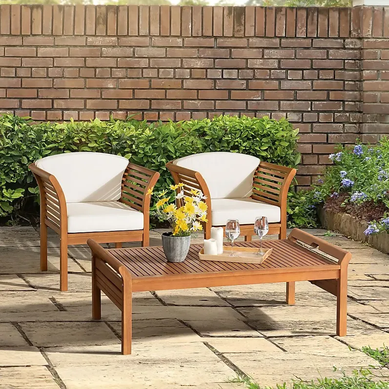 Outdoor Desilva Brown 3pc Seating Set