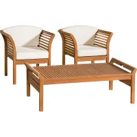 Outdoor Desilva Brown 3pc Seating Set