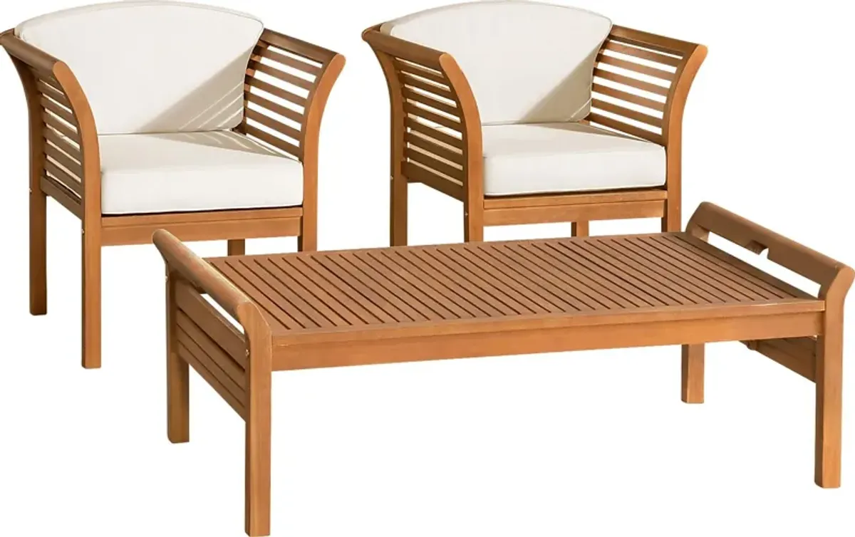 Outdoor Desilva Brown 3pc Seating Set