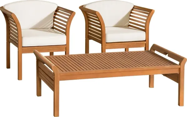Outdoor Desilva Brown 3pc Seating Set