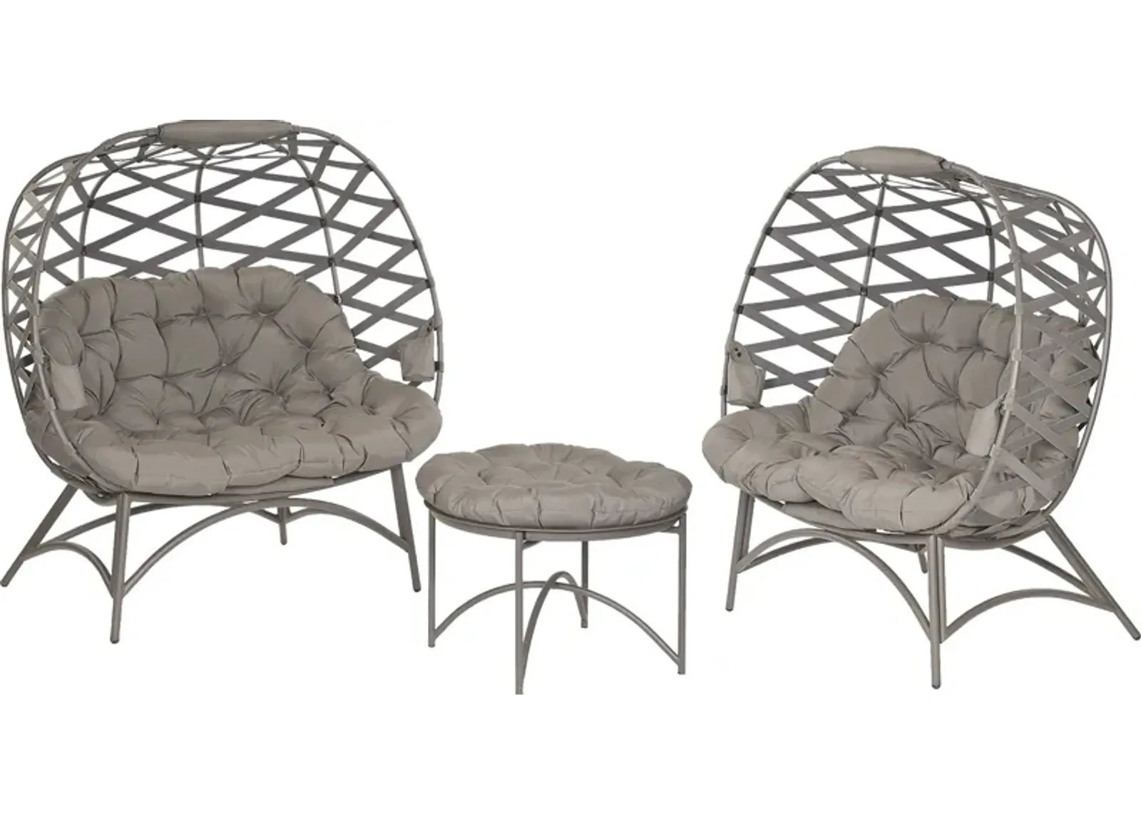 Outdoor Karlotta Beige Conversation Set, Set of 3