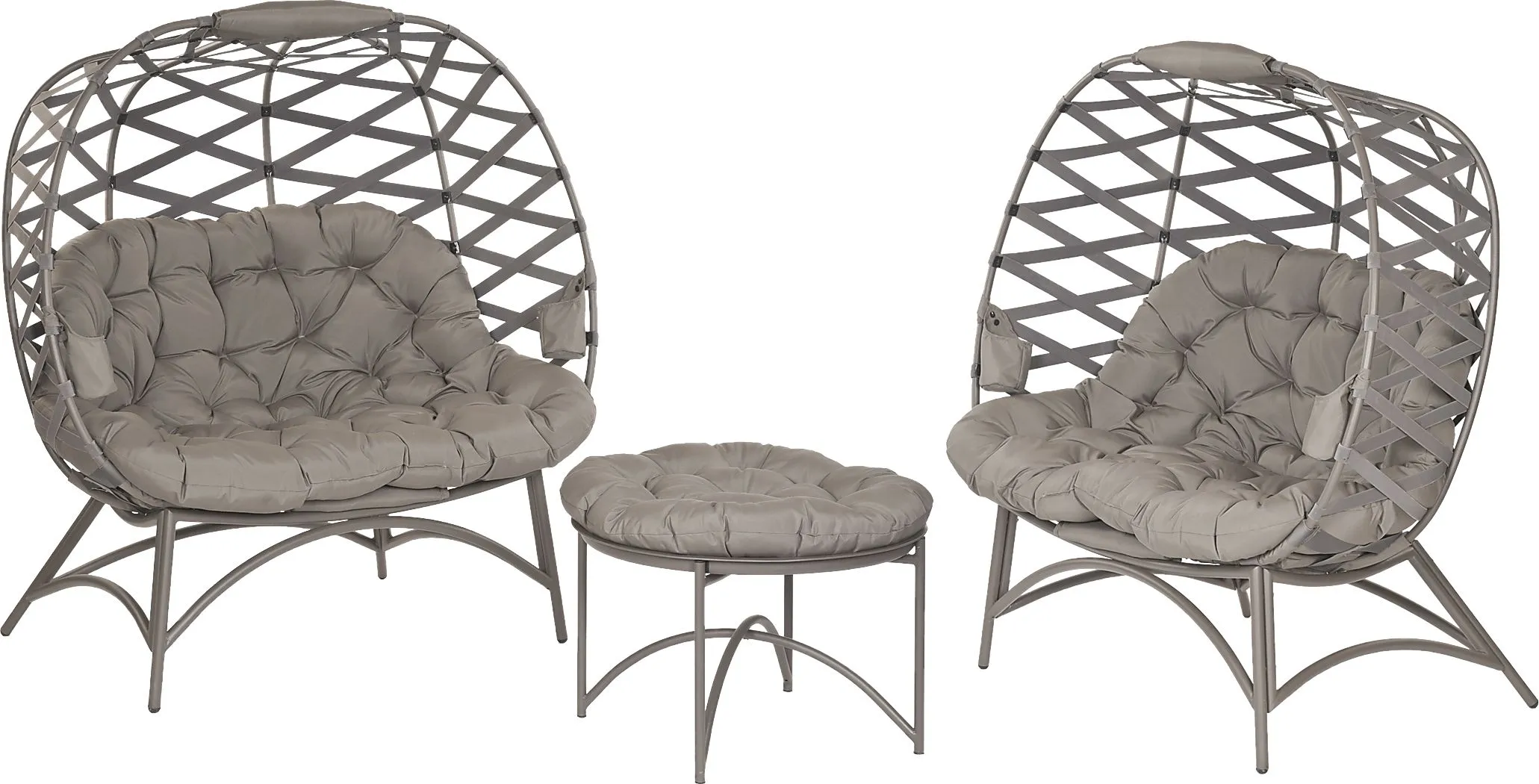 Outdoor Karlotta Beige Conversation Set, Set of 3