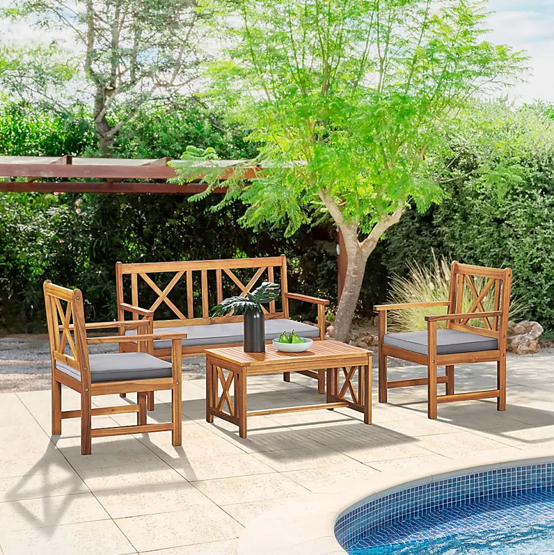 Outdoor Ahart Brown 4pc Seating Set