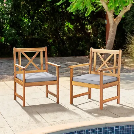 Outdoor Buttonbush Brown Chair Set of 2