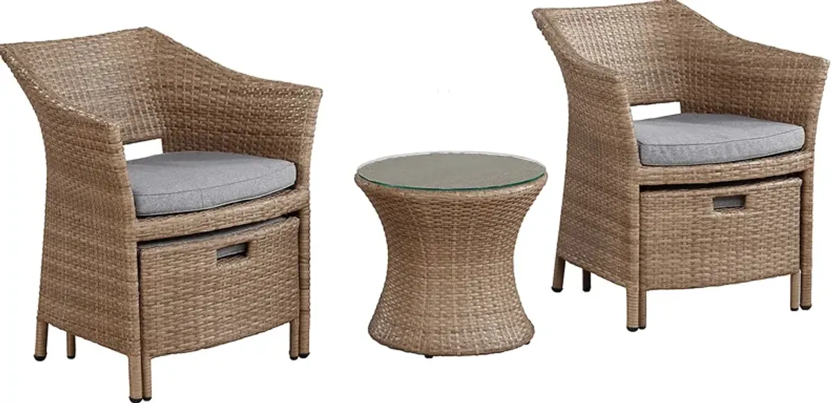 Gressom Brown 5 Pc Outdoor Seating Set