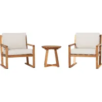 Outdoor Arborhazy Natural 3pc Chat Set