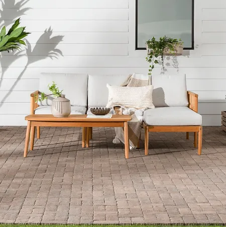 Outdoor Shellrich Coast Natural 4pc Seating Set