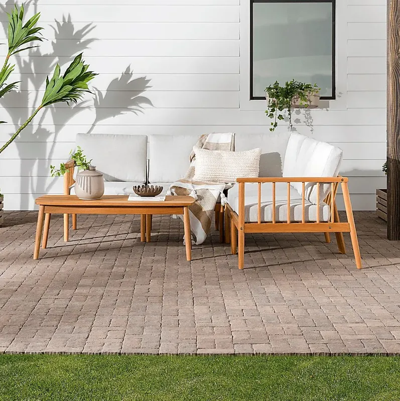 Outdoor Shellrich Coast Natural 6pc Chat Set