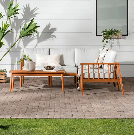 Outdoor Shellrich Coast Brown 6pc Chat Set