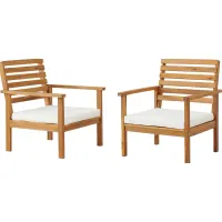 Outdoor Laverkin Brown Dining Chair Set of 2
