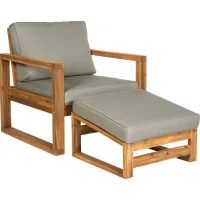 Ellaview Gray Outdoor Chair and Ottoman