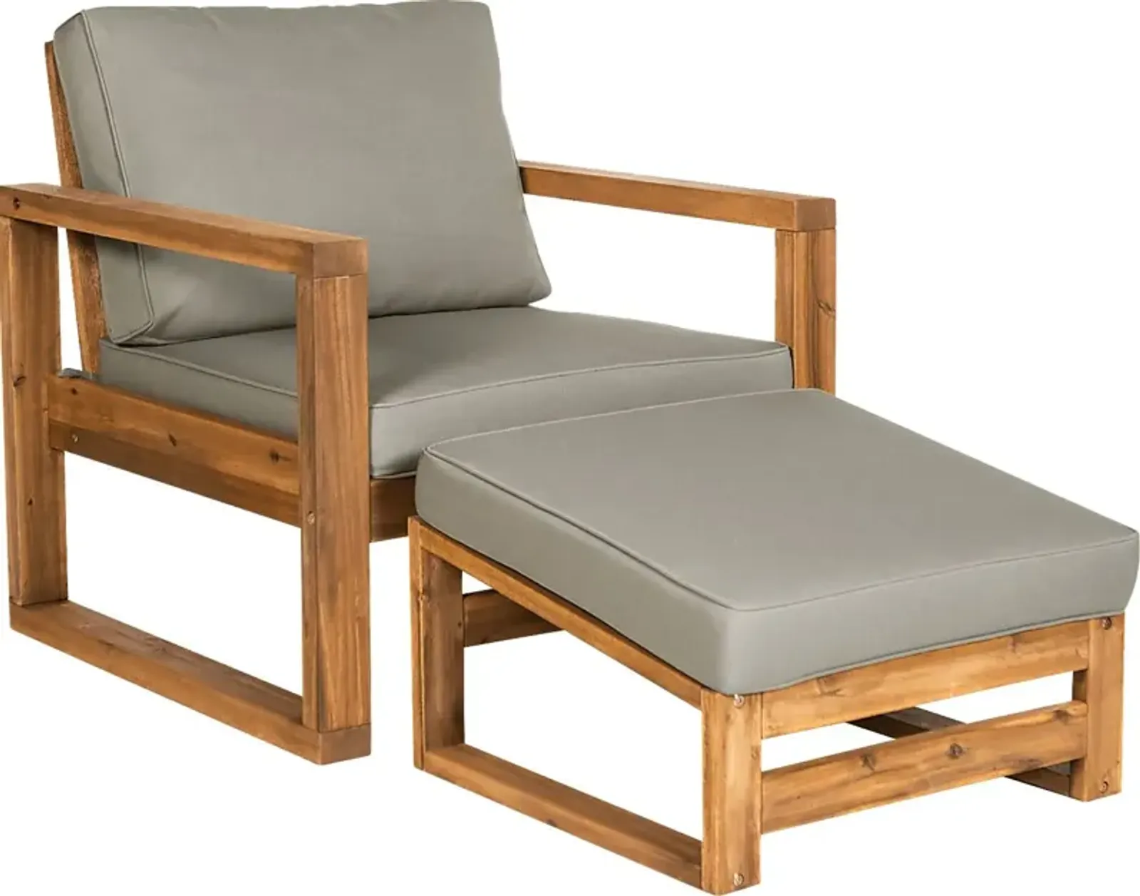 Ellaview Gray Outdoor Chair and Ottoman